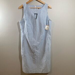 Anne Klein Blue and White Striped Dress knee length size 12